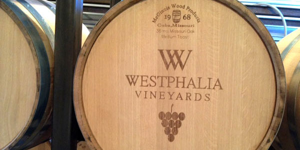 Westphalia Vineyards oak barrel aging