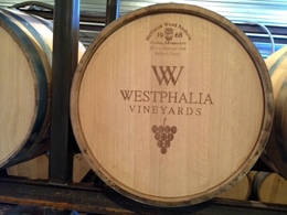 Westphalia Vineyards oak barrel