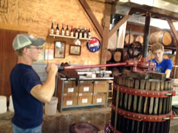 Westphalia Vineyards wine squeeze